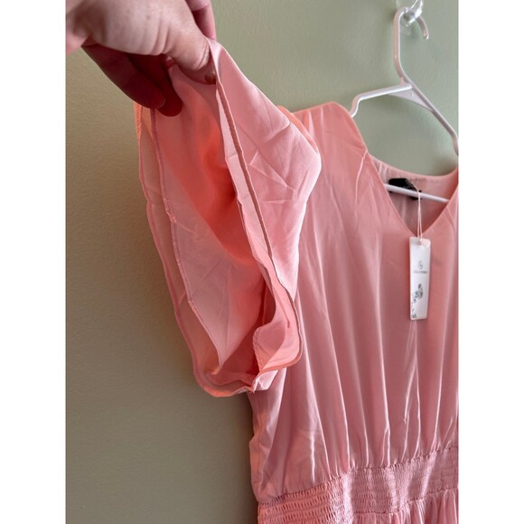 Women's Casual Slit Wrap Asymmetrical Elastic High Waist Maxi Draped Skirt Dress - Picture 4 of 5